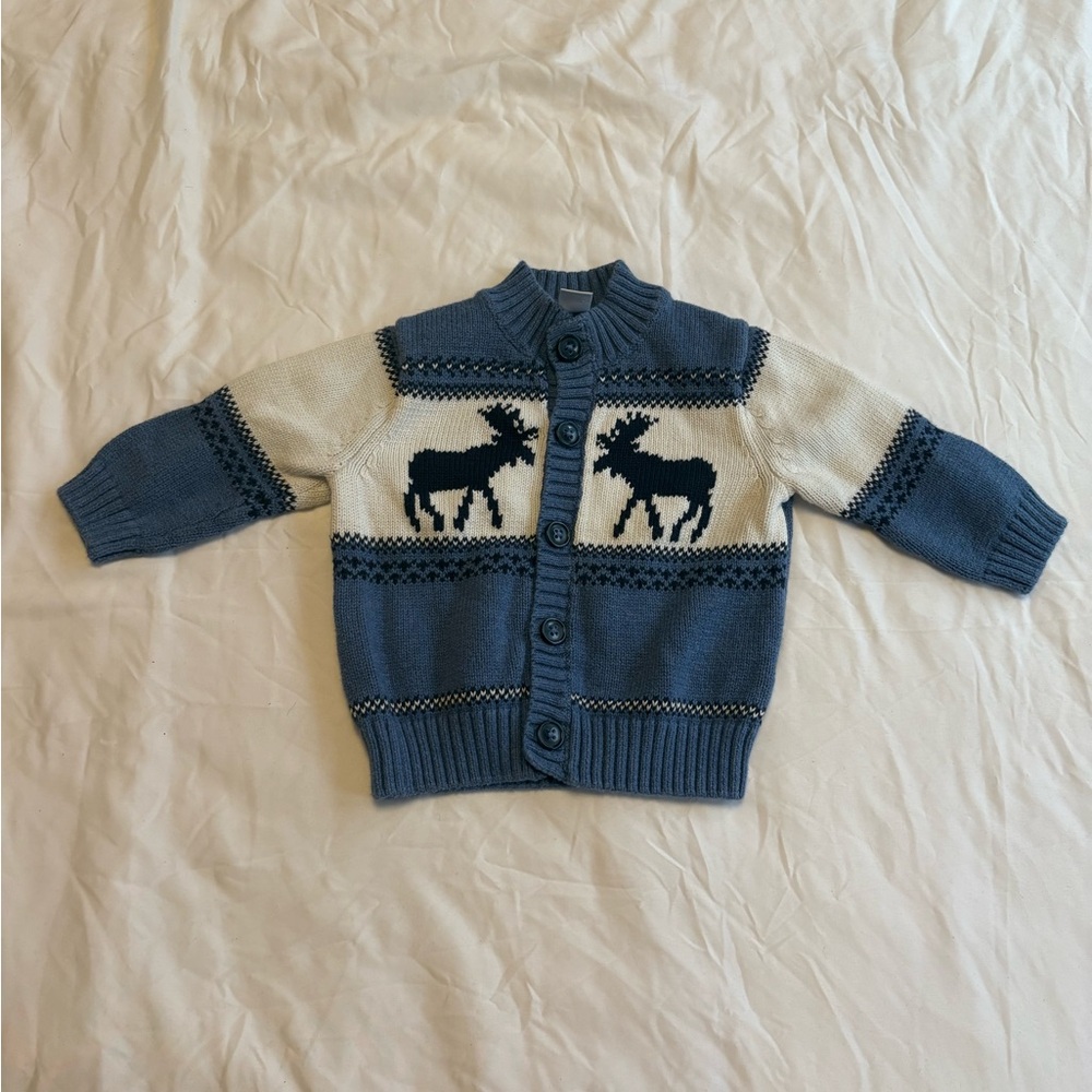 Janie and Jack Blue Knit Cardigan